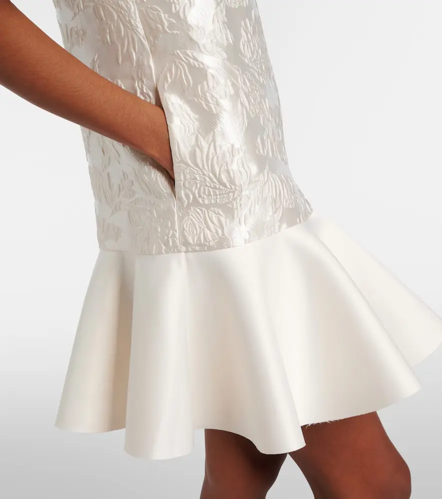 Ganni Floral satin cloqué minidress | Thumbnail 3