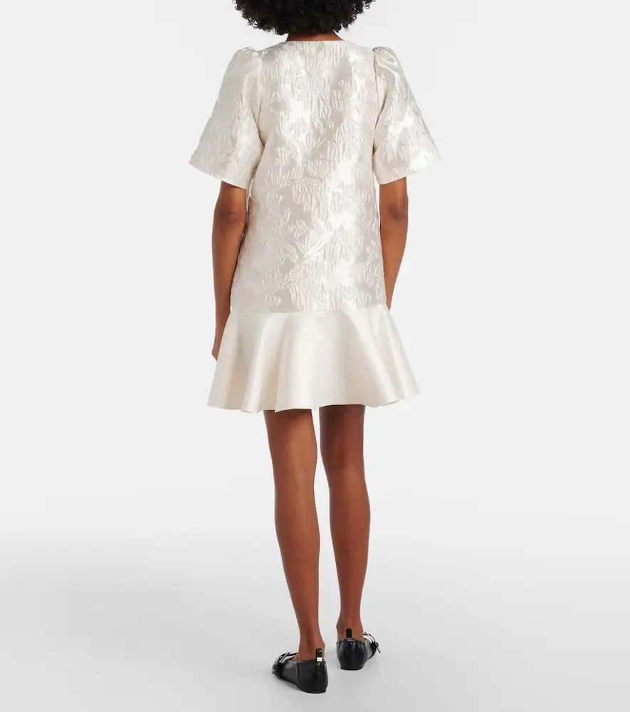 Ganni Floral satin cloqué minidress | Thumbnail 5