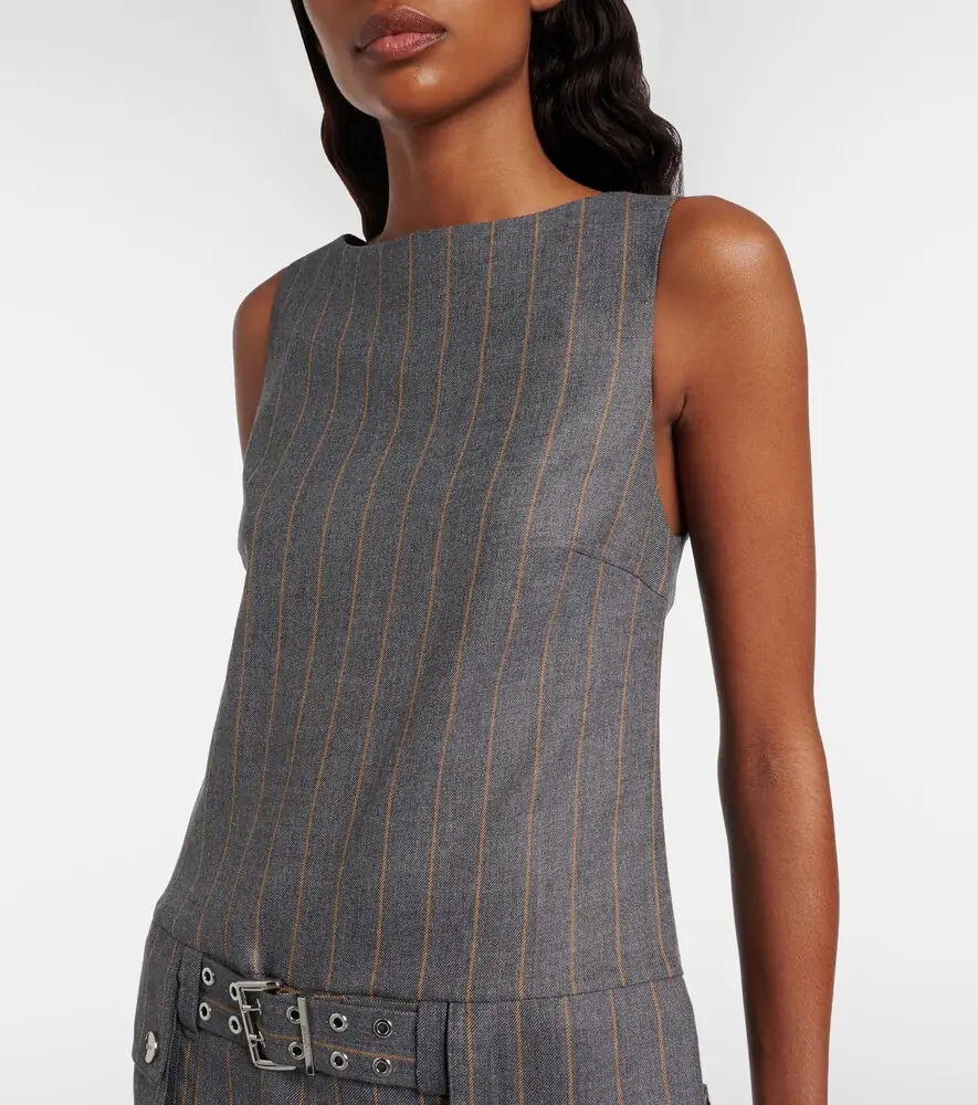 Ganni Belted pinstripe minidress | Thumbnail 4