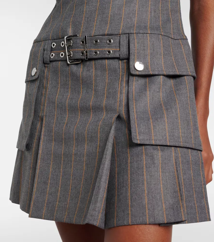 Ganni Belted pinstripe minidress | Thumbnail 5