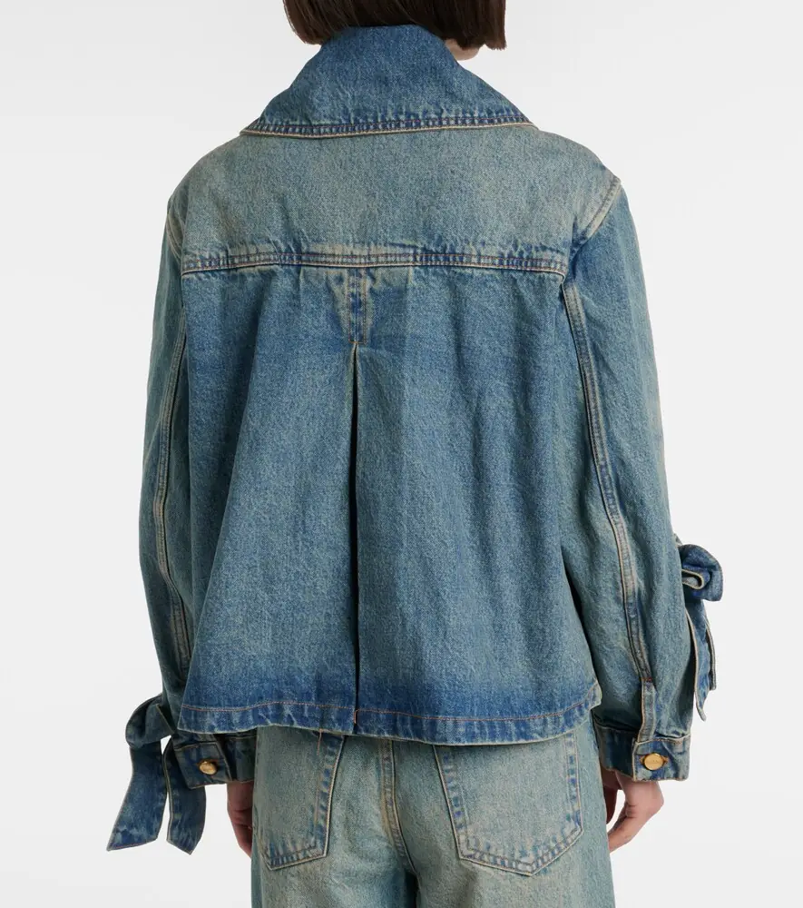 Ganni Bow-detail denim jacket | Thumbnail 2