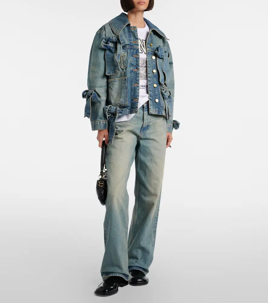 Ganni Bow-detail denim jacket | Thumbnail 4