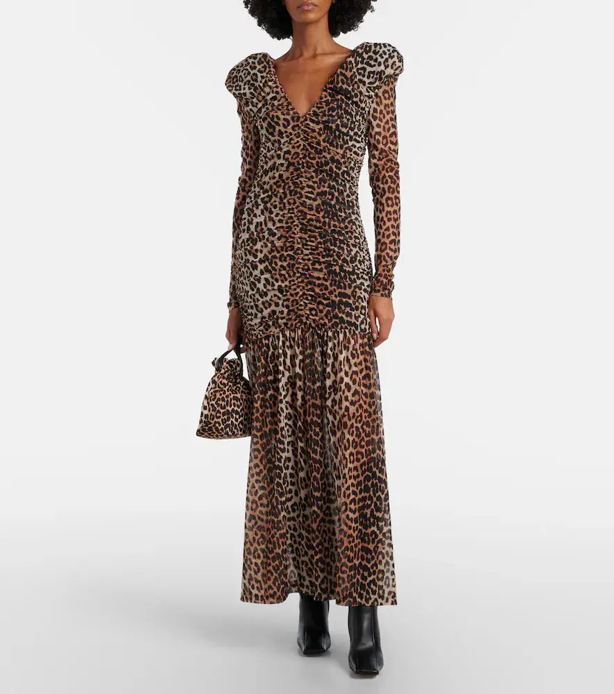 Ganni Leopard-print cloqué maxi dress | Thumbnail 3 Ganni Leopard-print cloqué maxi dress | Thumbnail 3