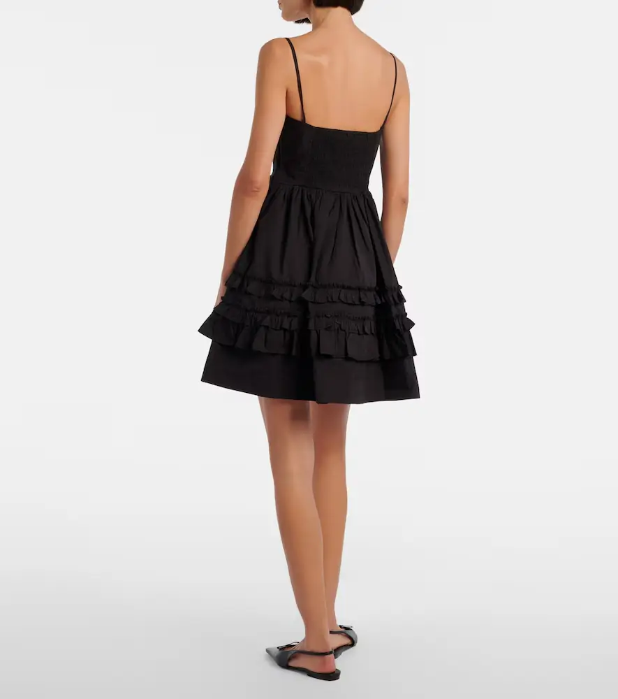 Ganni Ruffled cotton-blend minidress | Thumbnail 2