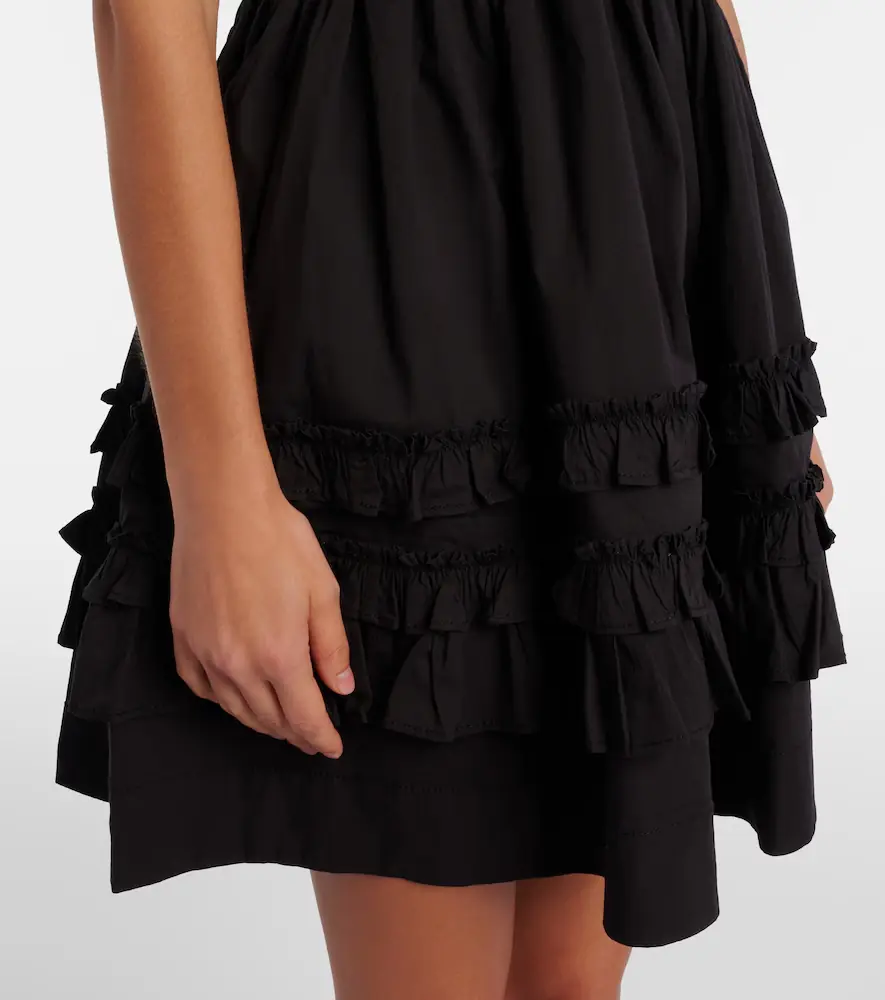 Ganni Ruffled cotton-blend minidress | Thumbnail 4