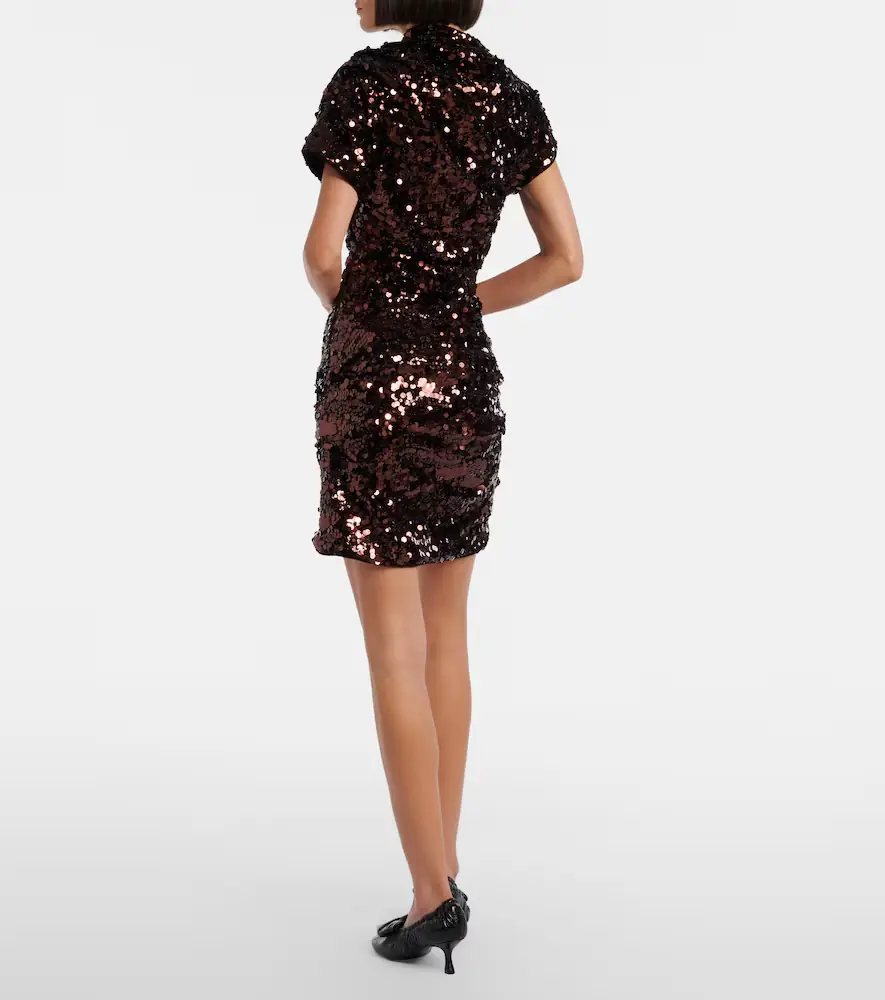 Ganni Sequined asymmetric minidress | Thumbnail 2