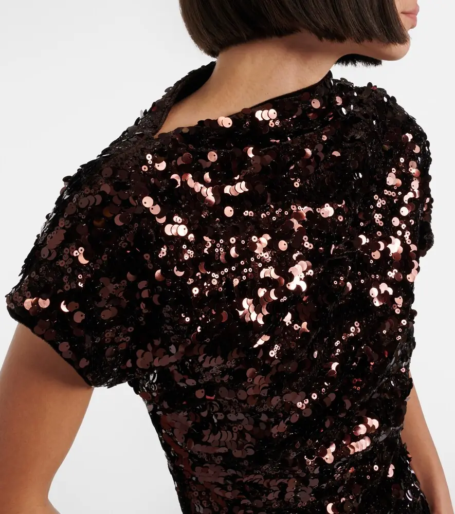 Ganni Sequined asymmetric minidress | Thumbnail 3