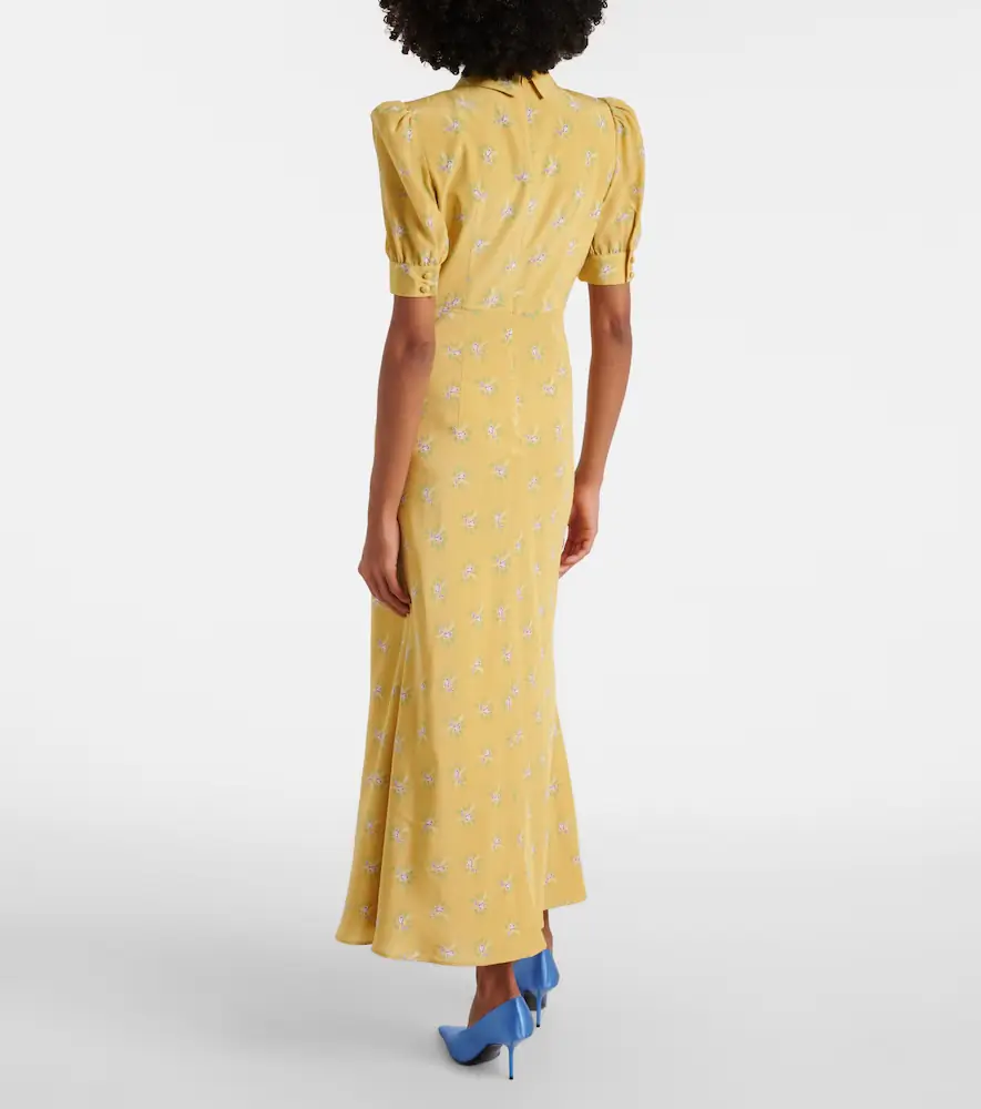 Alessandra Rich Floral silk midi dress | Thumbnail 3 Alessandra Rich Floral silk midi dress | Thumbnail 3