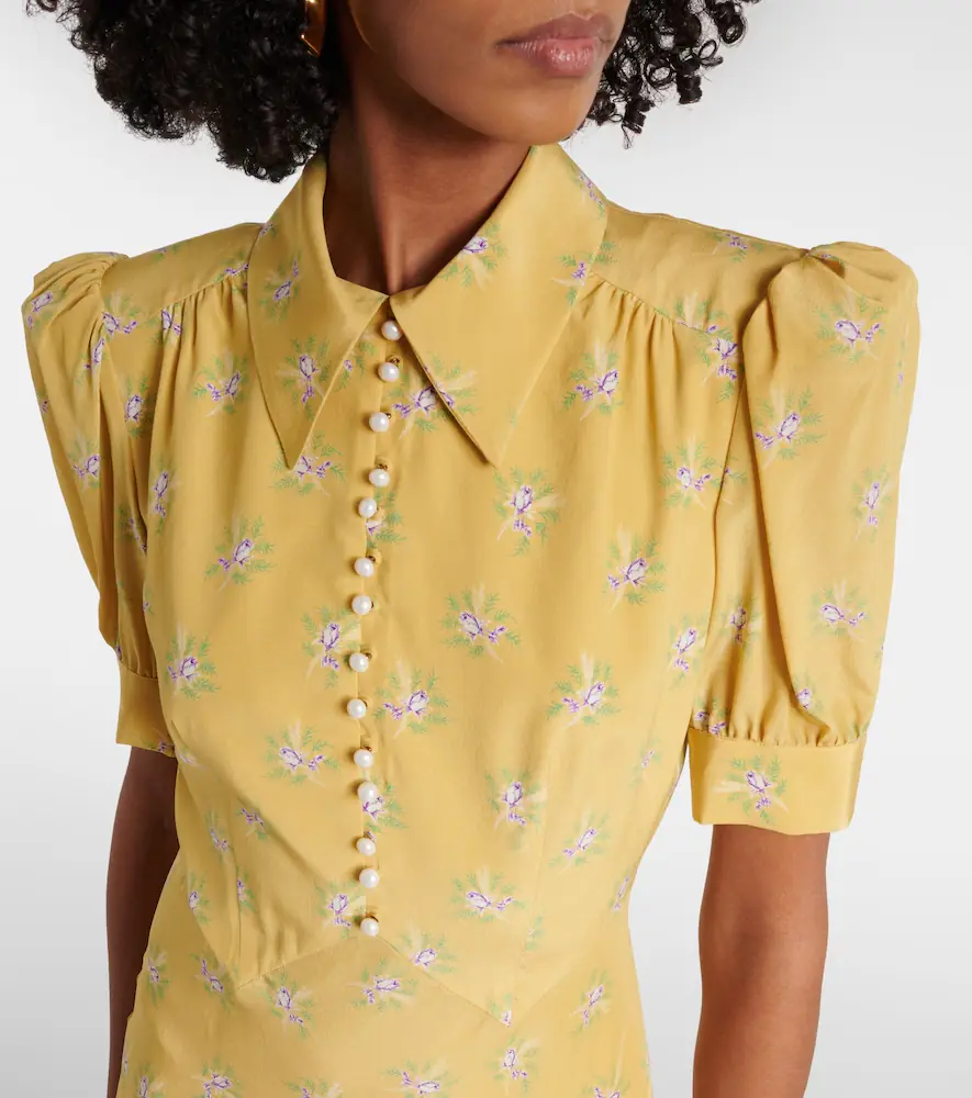 Alessandra Rich Floral silk midi dress | Thumbnail 5 Alessandra Rich Floral silk midi dress | Thumbnail 5