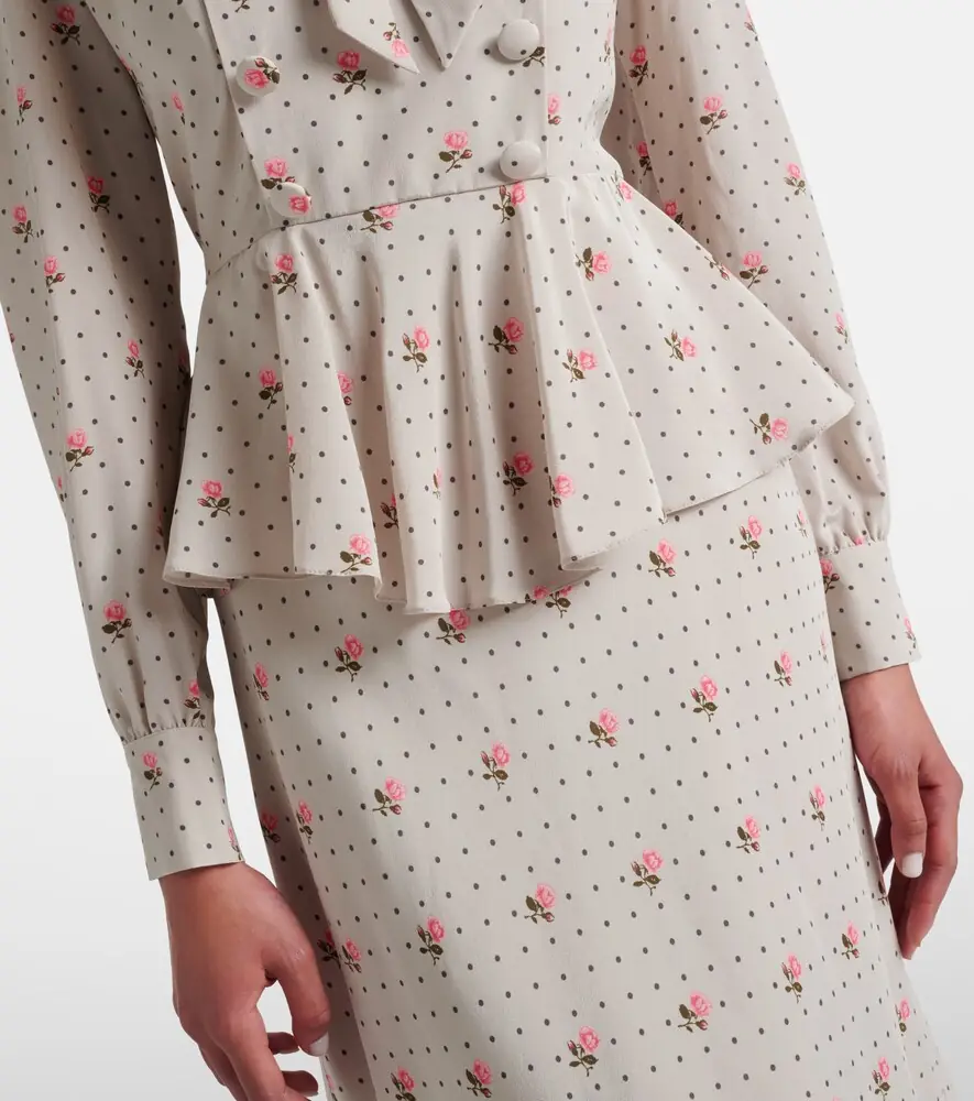 Alessandra Rich Floral polka-dot silk midi dress | Thumbnail 4 Alessandra Rich Floral polka-dot silk midi dress | Thumbnail 4