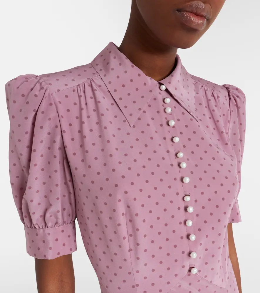 Alessandra Rich Polka-dot silk midi dress | Thumbnail 3 Alessandra Rich Polka-dot silk midi dress | Thumbnail 3