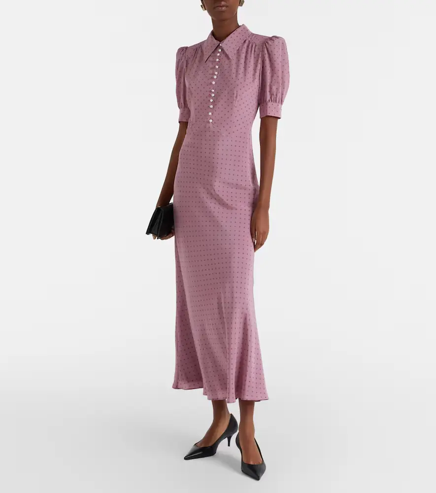 Alessandra Rich Polka-dot silk midi dress | Thumbnail 6 Alessandra Rich Polka-dot silk midi dress | Thumbnail 6