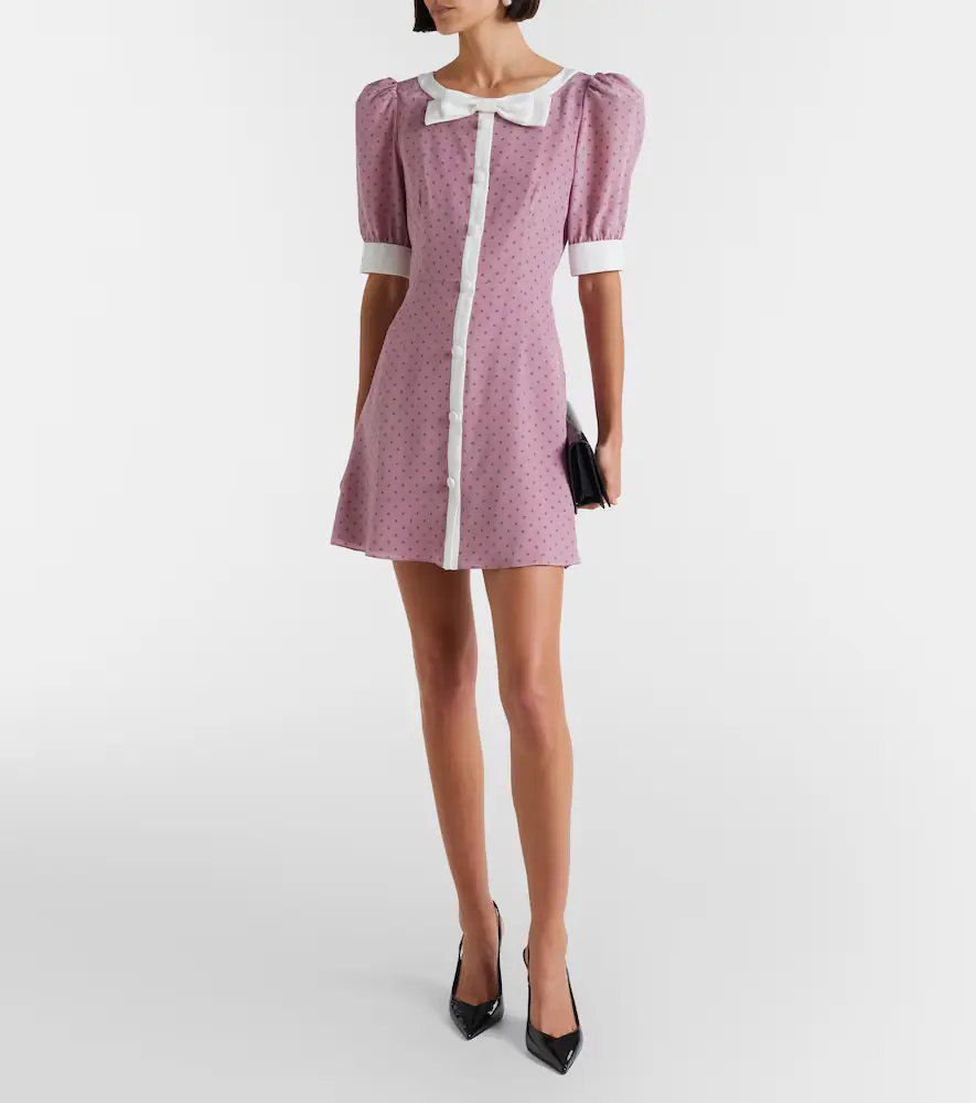 Alessandra Rich Bow-detail polka-dot silk minidress | Thumbnail 2 Alessandra Rich Bow-detail polka-dot silk minidress | Thumbnail 2