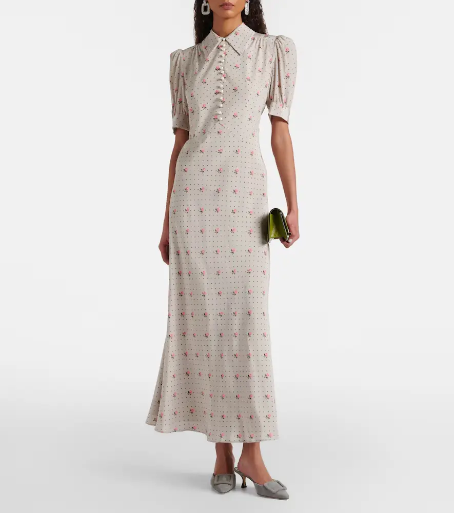 Alessandra Rich Floral polka-dot silk maxi dress | Thumbnail 4 Alessandra Rich Floral polka-dot silk maxi dress | Thumbnail 4