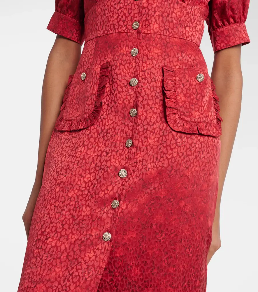 Alessandra Rich Leopard-print silk jacquard midi dress | Thumbnail 2 Alessandra Rich Leopard-print silk jacquard midi dress | Thumbnail 2