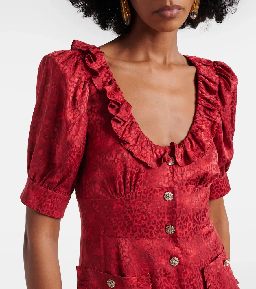 Alessandra Rich Leopard-print silk jacquard midi dress | Thumbnail 3 Alessandra Rich Leopard-print silk jacquard midi dress | Thumbnail 3