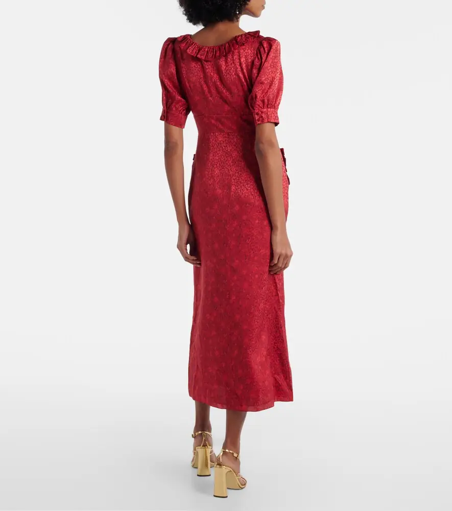 Alessandra Rich Leopard-print silk jacquard midi dress | Thumbnail 4 Alessandra Rich Leopard-print silk jacquard midi dress | Thumbnail 4