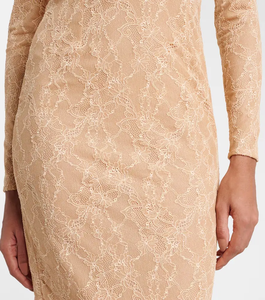 Alessandra Rich Ruffled lace midi dress | Thumbnail 2 Alessandra Rich Ruffled lace midi dress | Thumbnail 2