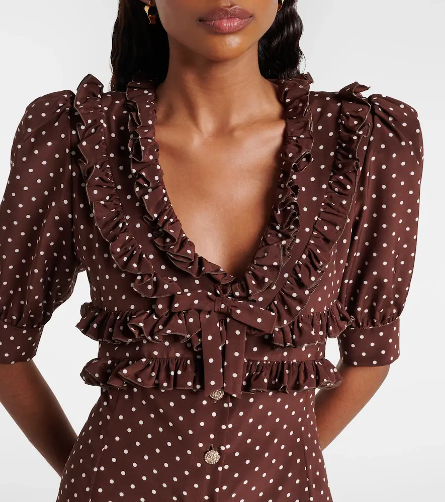 Alessandra Rich Polka-dot ruffled silk minidress | Thumbnail 4 Alessandra Rich Polka-dot ruffled silk minidress | Thumbnail 4