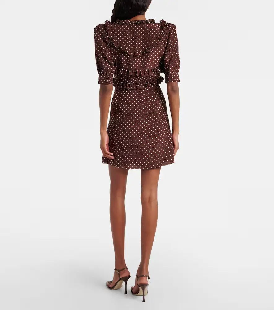 Alessandra Rich Polka-dot ruffled silk minidress | Thumbnail 5 Alessandra Rich Polka-dot ruffled silk minidress | Thumbnail 5