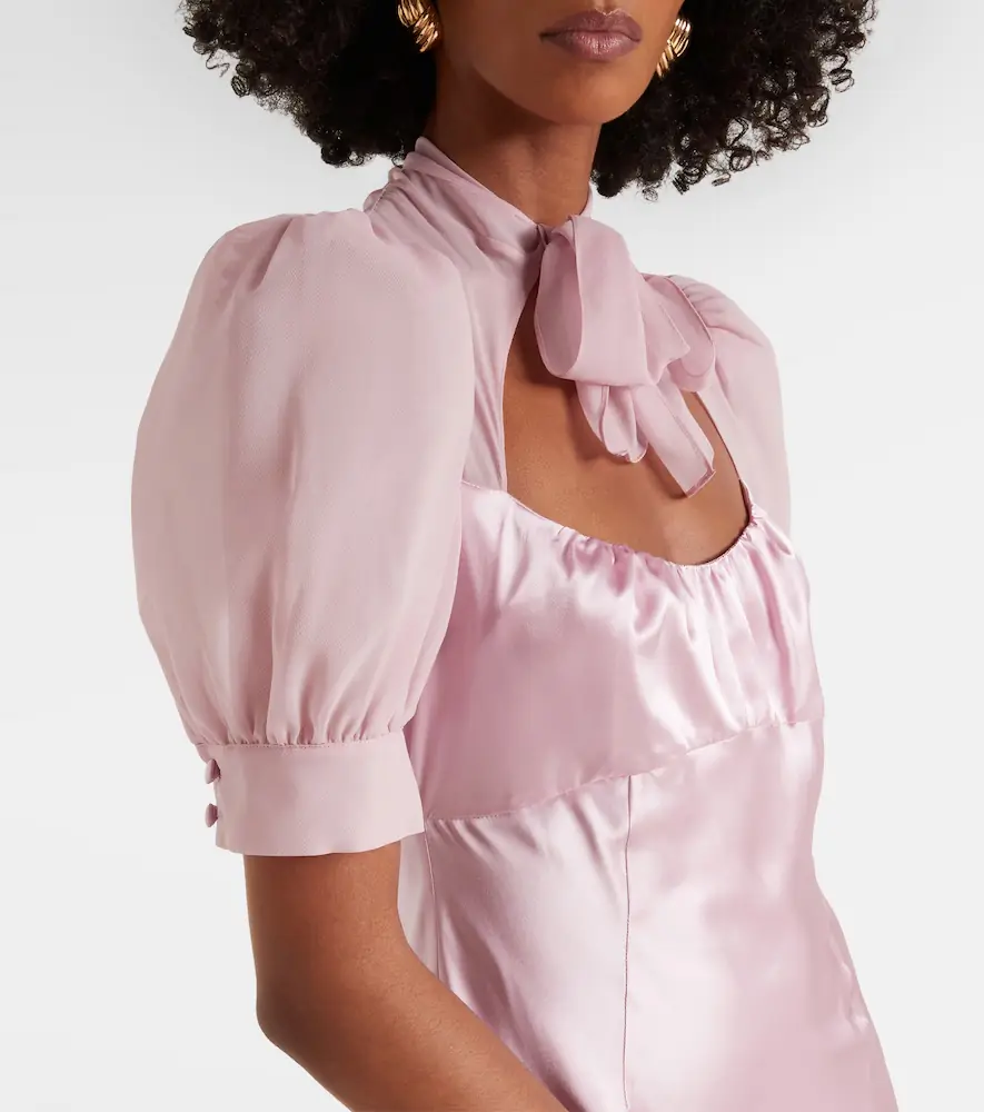 Alessandra Rich Tie-neck silk satin gown | Thumbnail 2 Alessandra Rich Tie-neck silk satin gown | Thumbnail 2