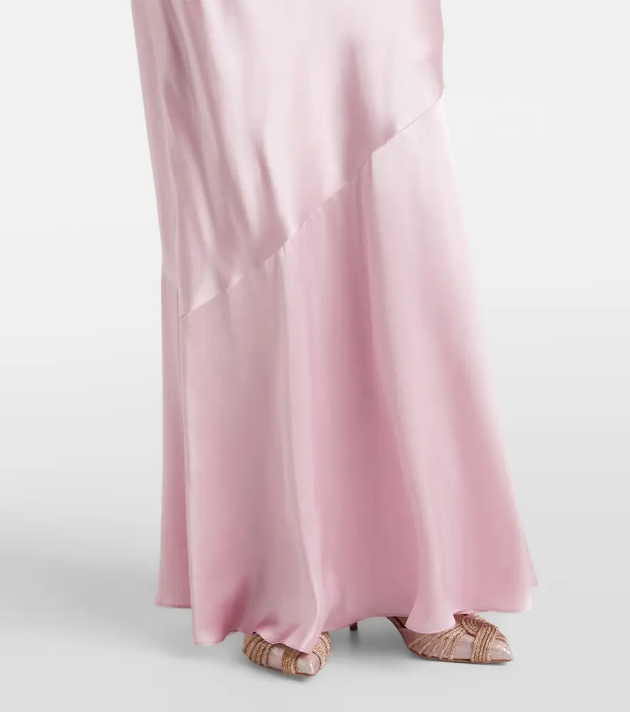 Alessandra Rich Tie-neck silk satin gown | Thumbnail 3 Alessandra Rich Tie-neck silk satin gown | Thumbnail 3