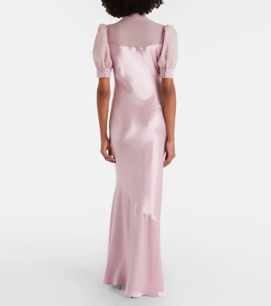 Alessandra Rich Tie-neck silk satin gown | Thumbnail 6 Alessandra Rich Tie-neck silk satin gown | Thumbnail 6