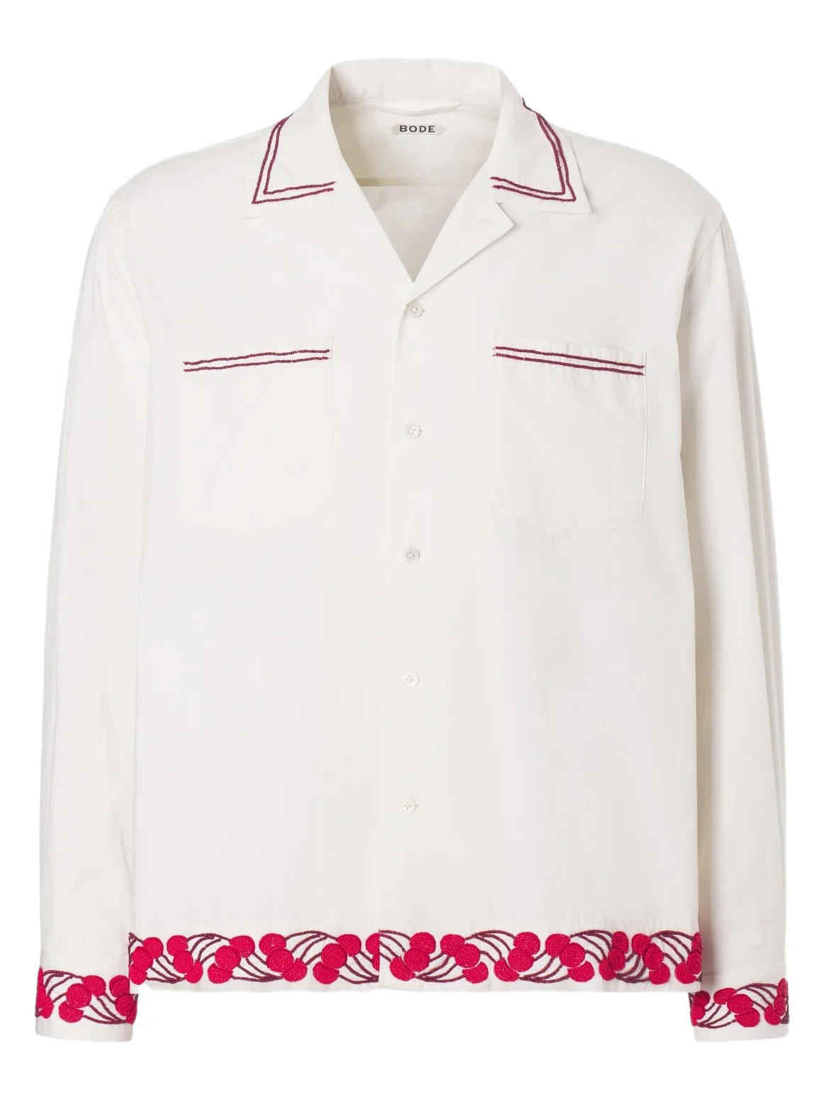 Cherry Lane beaded cotton poplin shirt