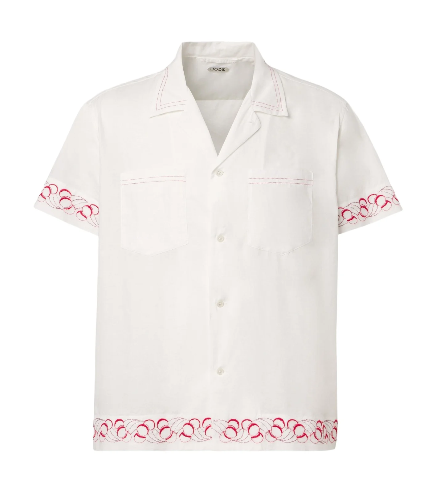 BODE Embroidered cotton poplin bowling shirt