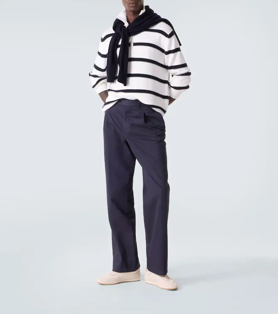 Allude Striped cotton and cashmere sweater | Thumbnail 4