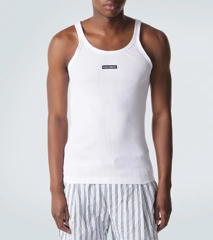 Dolce & Gabbana Ribbed-knit cotton tank top | Thumbnail 2