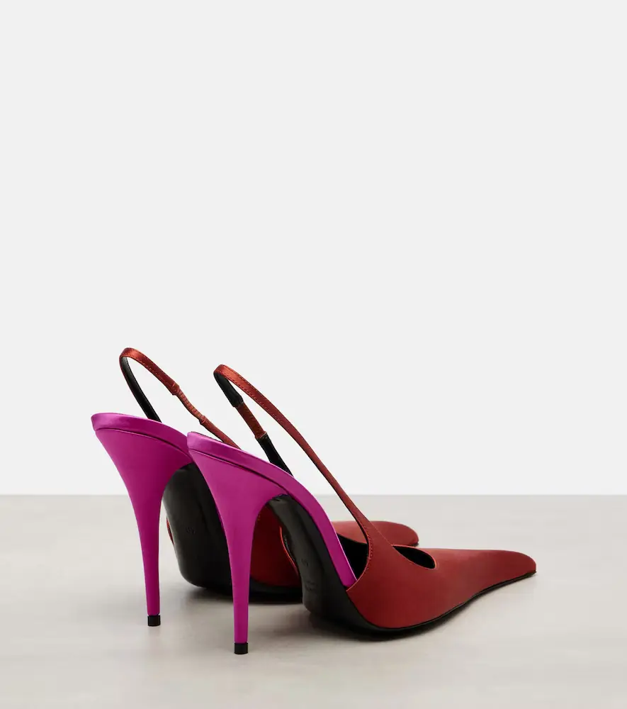 Saint Laurent Deroche crêpe satin slingback pumps | Thumbnail 3 Saint Laurent Deroche crêpe satin slingback pumps | Thumbnail 3