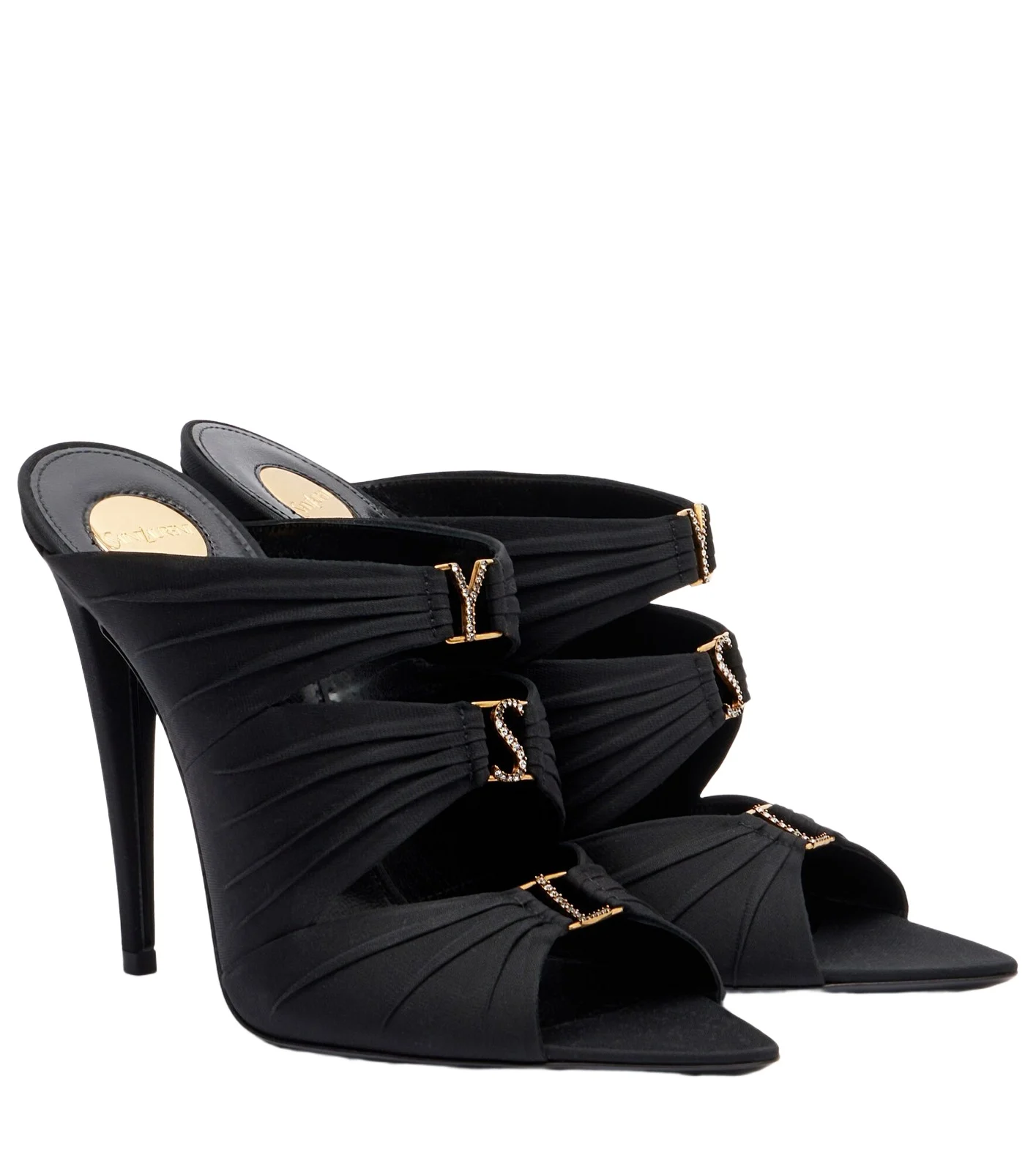 Emilie crêpe satin mules