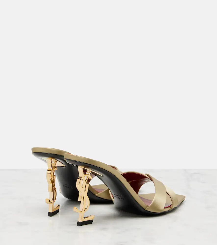 Saint Laurent Opyum crêpe satin mules | Thumbnail 3