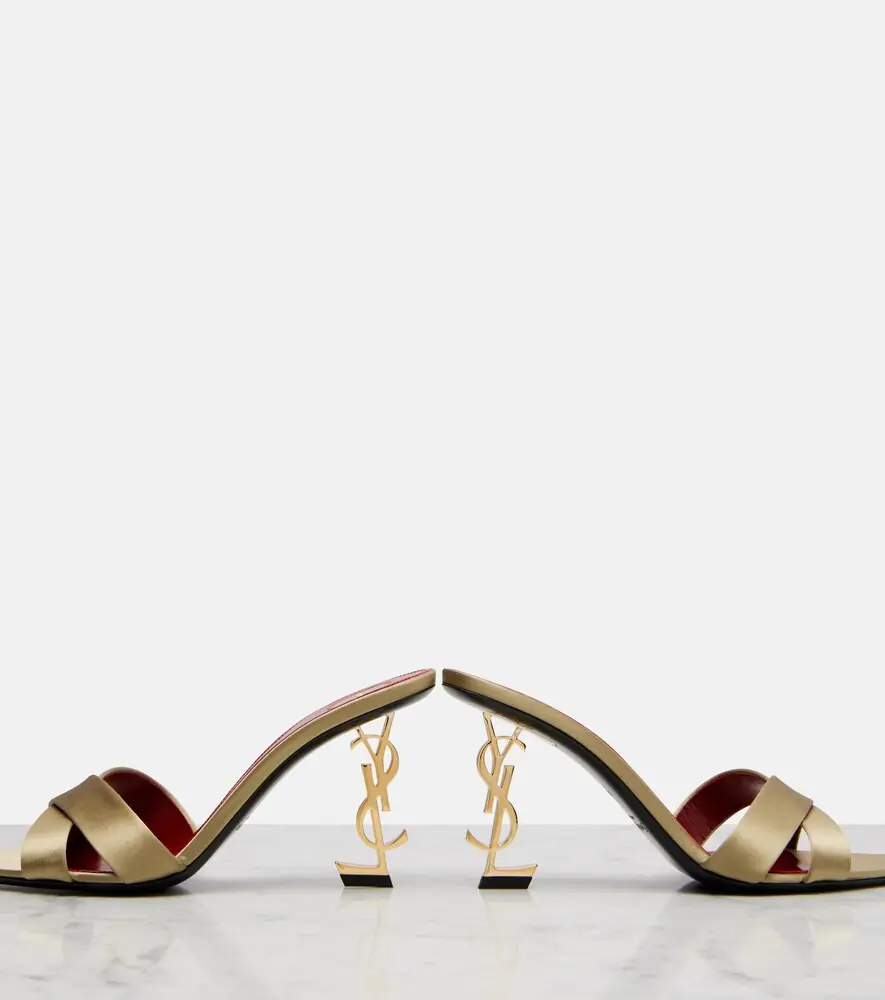 Saint Laurent Opyum crêpe satin mules | Thumbnail 4