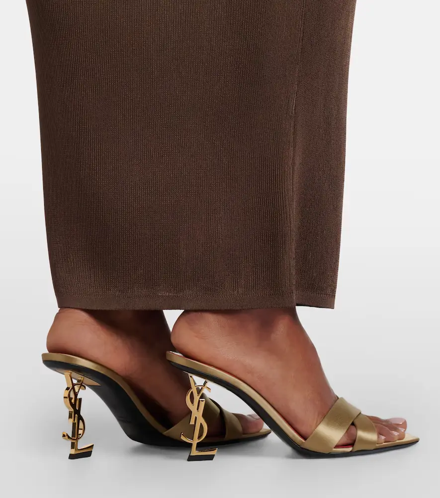 Saint Laurent Opyum crêpe satin mules | Thumbnail 6