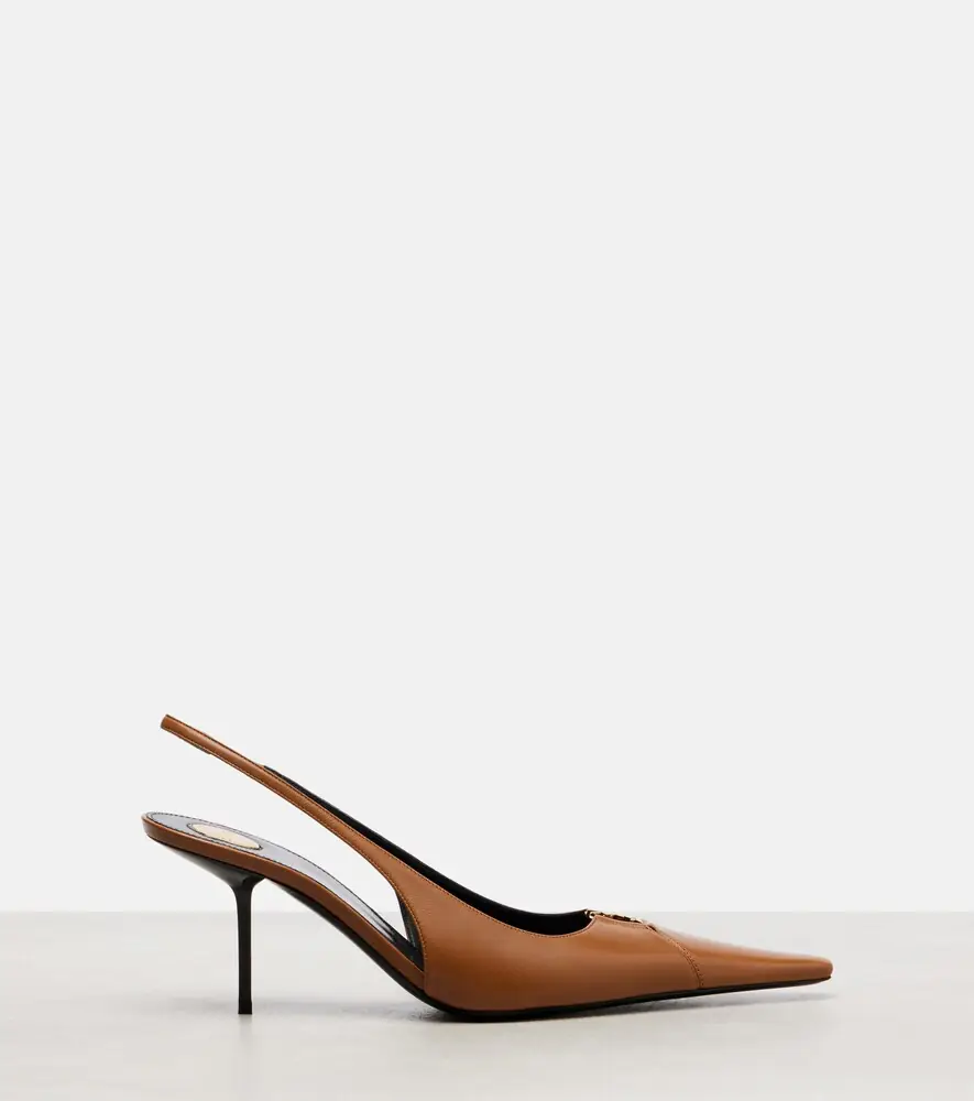 Saint Laurent Babylone Breteuil leather slingback pumps | Thumbnail 4