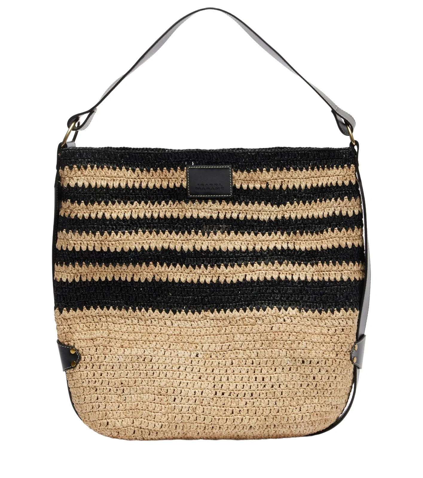 Bayia striped raffia shoulder bag