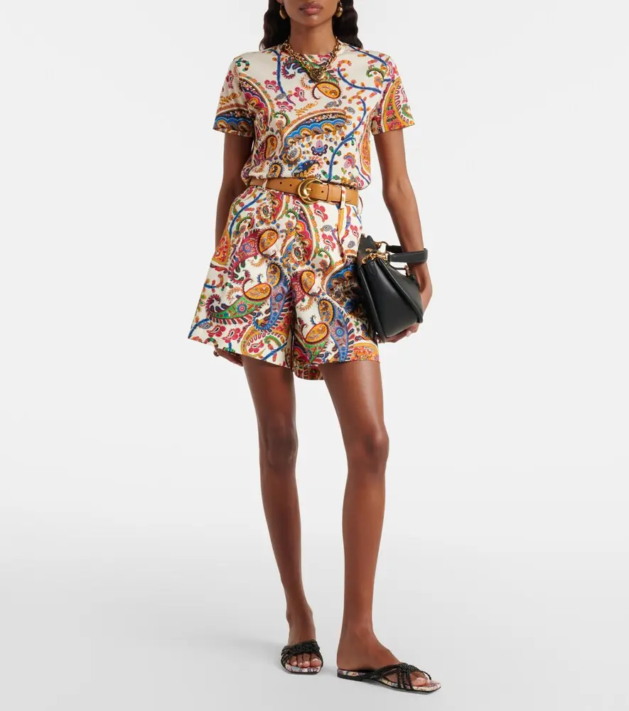 Etro Canvas-trimmed printed leather slides | Thumbnail 6