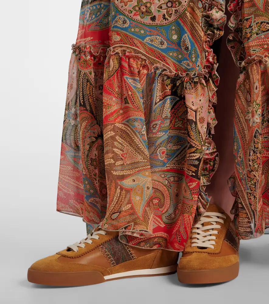 Etro Pegaso suede-trimmed leather sneakers | Thumbnail 6 Etro Pegaso suede-trimmed leather sneakers | Thumbnail 6