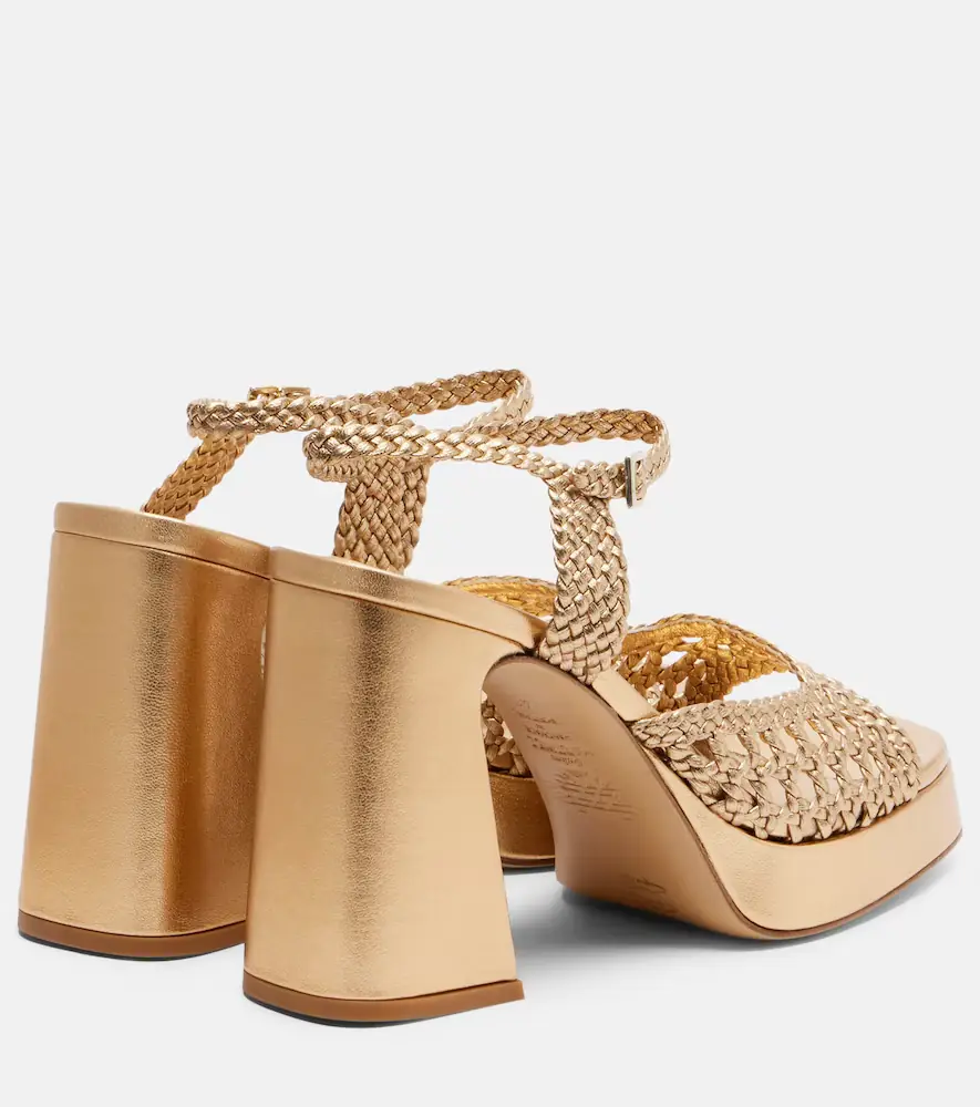 Souliers Martinez Cheyenne metallic leather sandals | Thumbnail 2