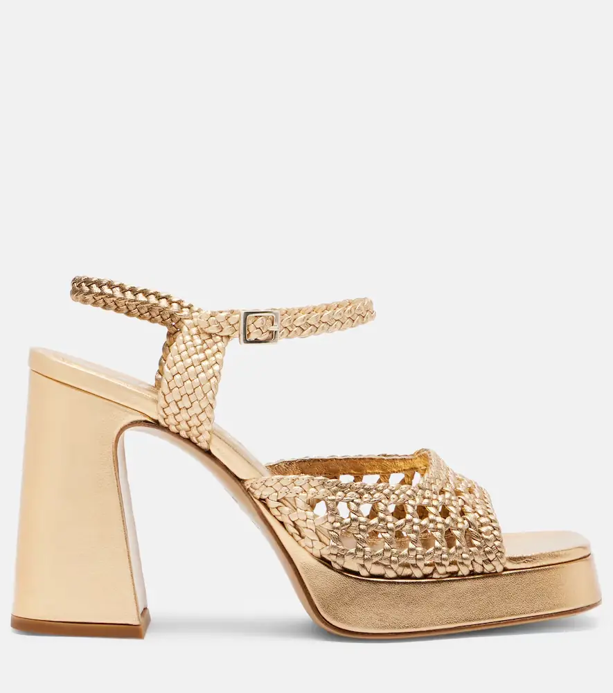 Souliers Martinez Cheyenne metallic leather sandals | Thumbnail 3