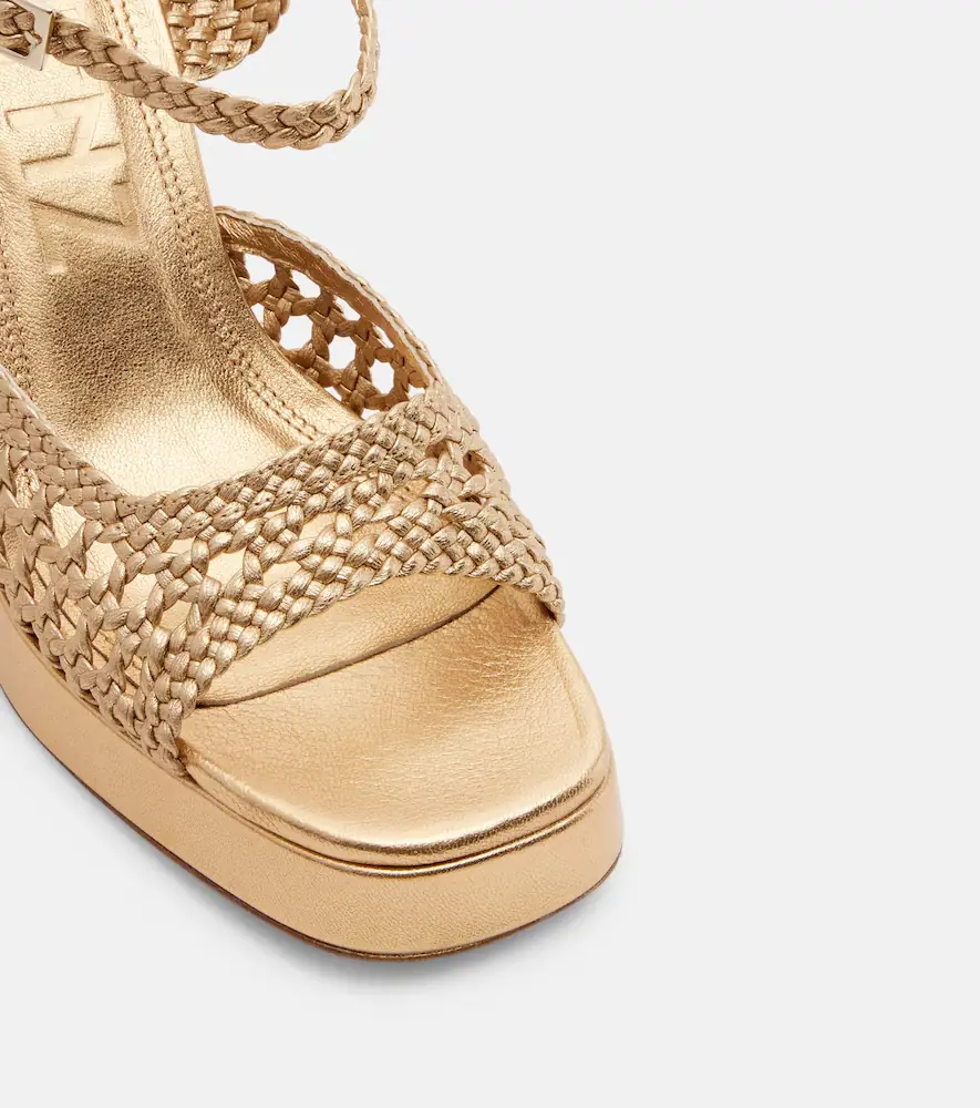 Souliers Martinez Cheyenne metallic leather sandals | Thumbnail 4