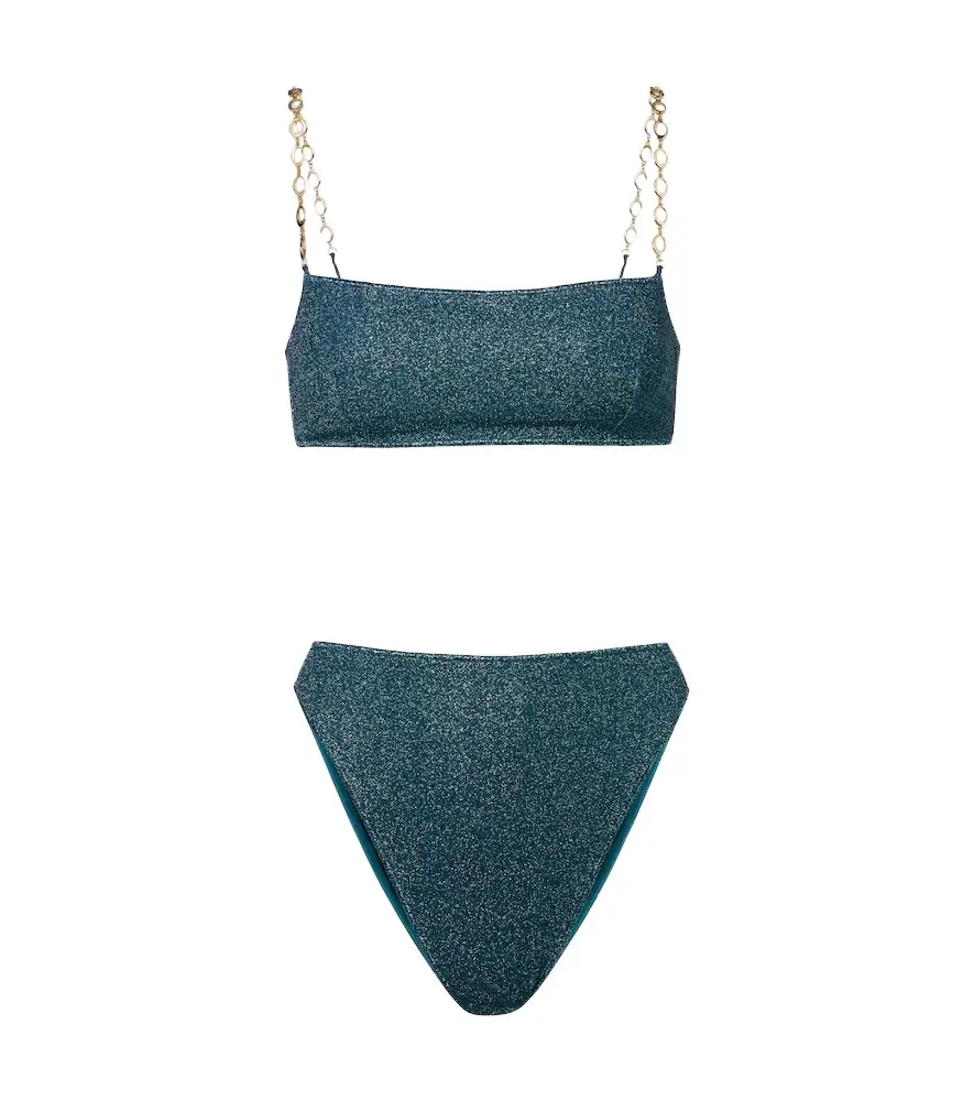 Oséree Oséree Lumière O Chain lamé bikini