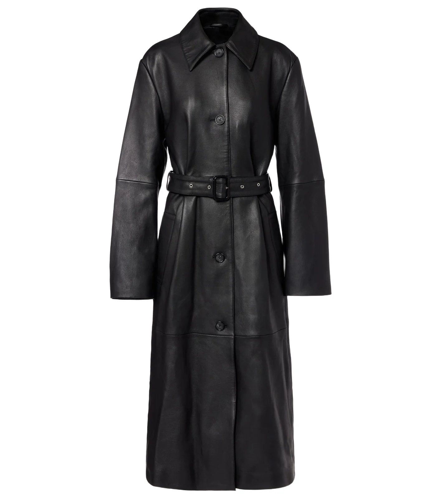 Belted leather coat Belted leather coat