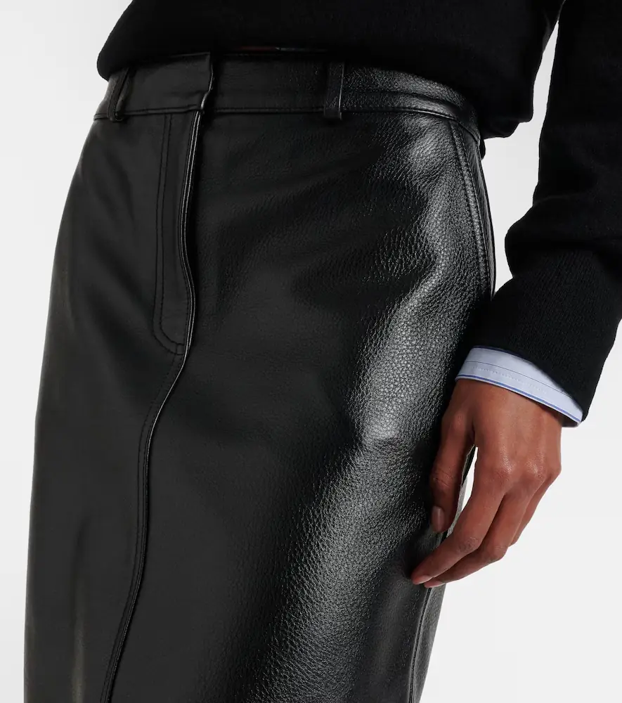 TOTEME Leather midi skirt | Thumbnail 2