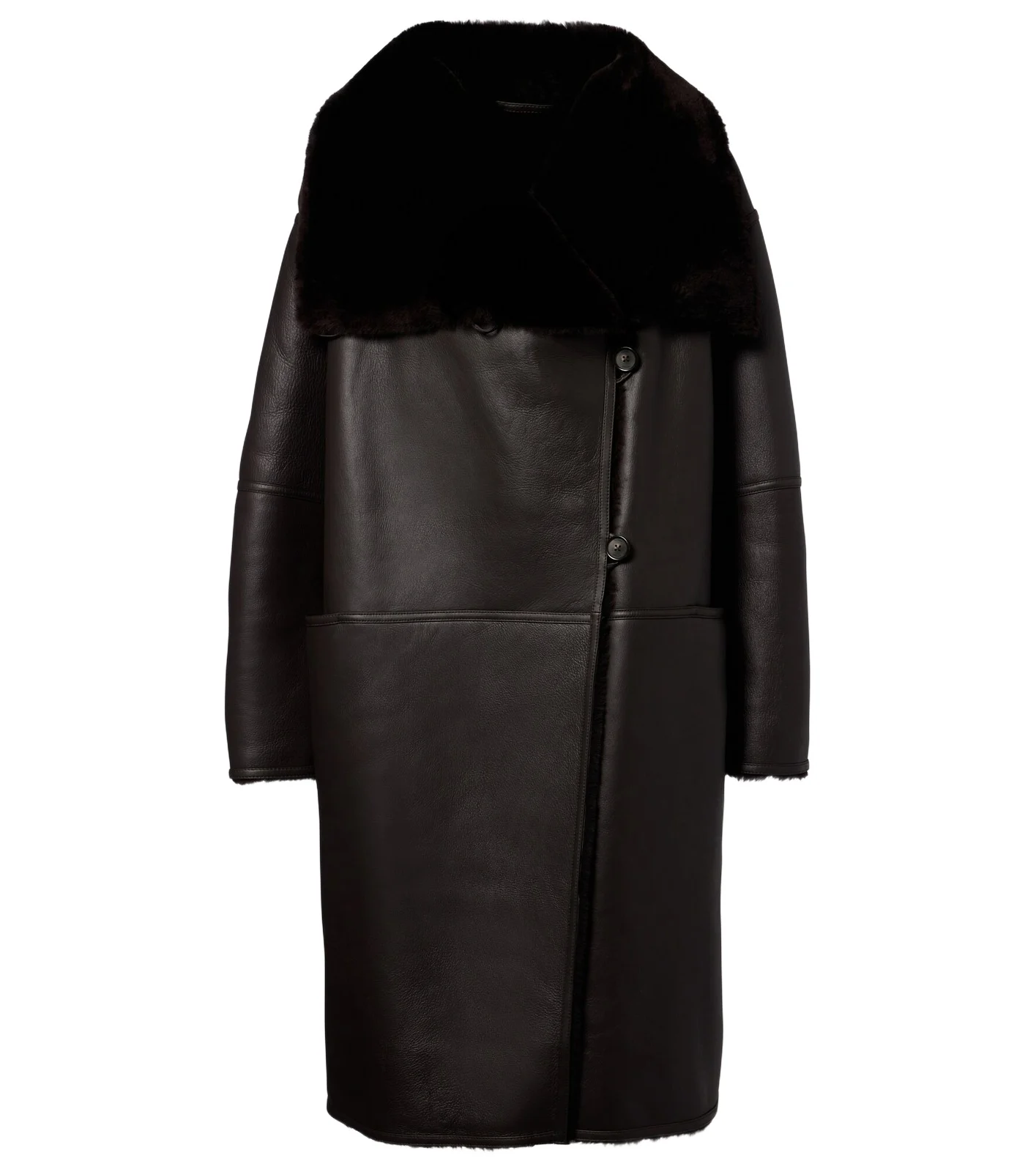 Shearling-lined leather coat Shearling-lined leather coat