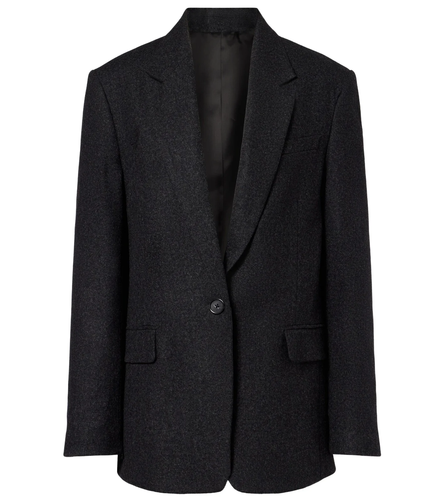 Wool-blend flannel blazer