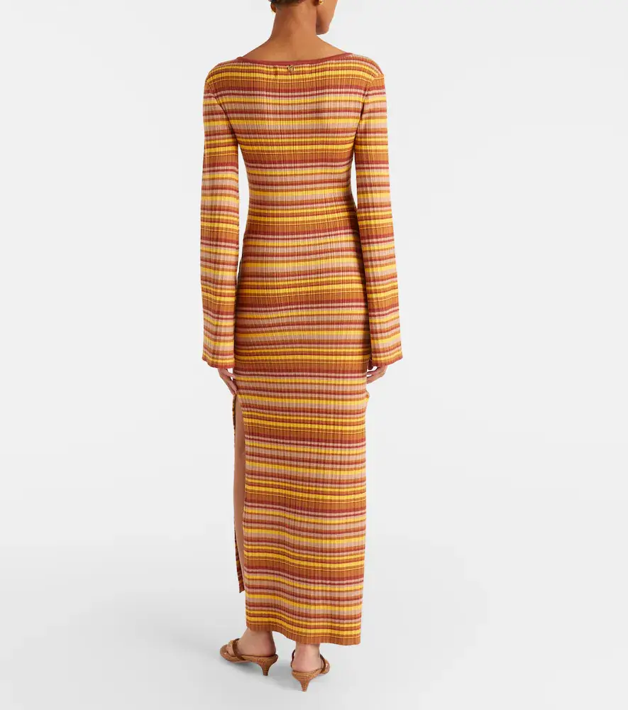 Bananhot Rey cutout ribbed-knit striped maxi dress | Thumbnail 2