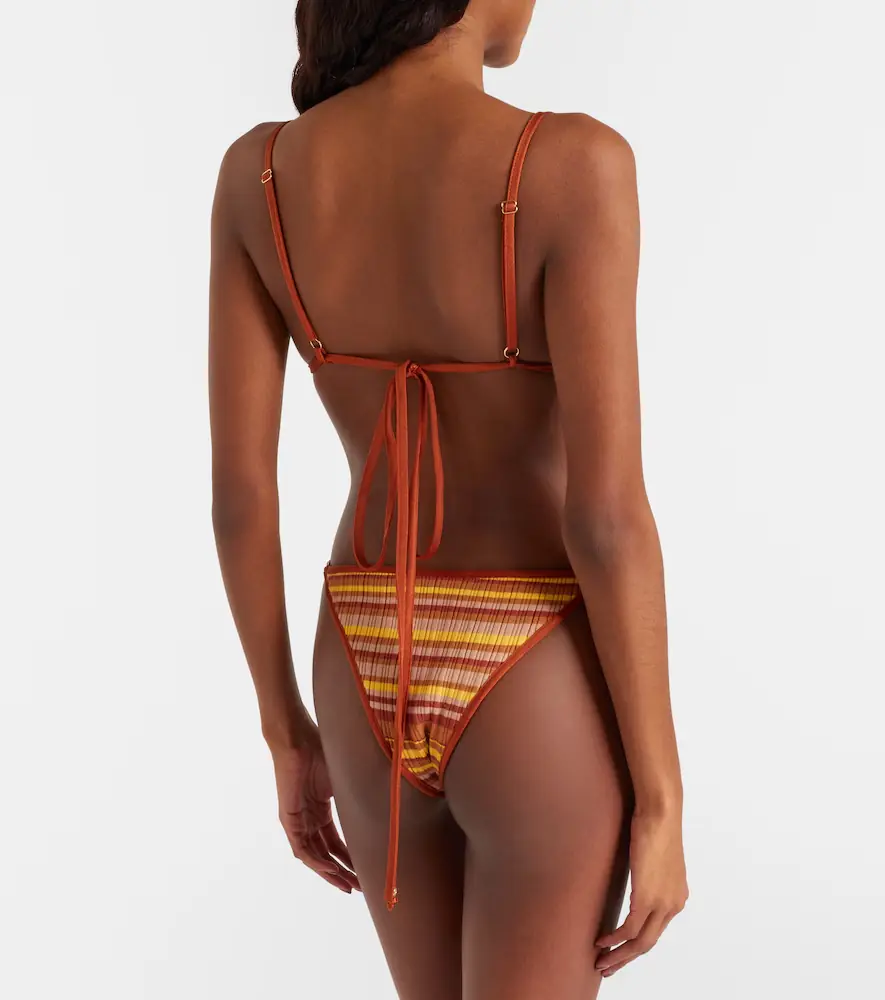 Bananhot Ann ribbed-knit striped bikini bottoms | Thumbnail 3